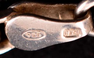 Ezüst(Ag) anker nyaklánc, szívecskés függővel, jelzett, h: 50 cm, 2,8×0,7 cm, bruttó: 15,7 g