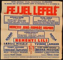 1933-1953 4 db színházi plakát. Klf méret és állapot.