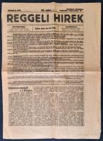 1919 A Reggeli hírek c. újság szept. 18. száma Román cenzúrával