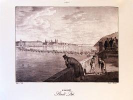 Pestet ábrázoló XIX. századi metszet felnagyítva (47x35cm)