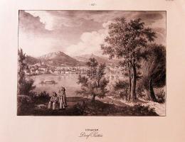 Süttőt ábrázoló XIX. századi metszet felnagyítva (47x35cm)