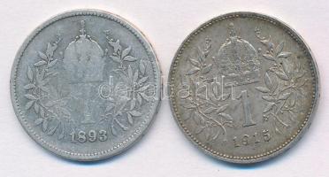 Ausztria 1893-1915. 1K Ag "Ferenc József" (2xklf) T:1-,3 patina
Austria 1893-1915. 1 Coro...