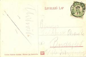 1909 Piliscsaba, Jojo a tábor bolondja, kerekes kút. Kiadja Gedeon Katalin / "Jojo" der La...