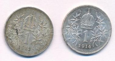 Ausztria 1913-1914. 1K Ag "Ferenc József" (2xklf) T:1-,2 patina
Austria 1913-1914. 1 Coro...