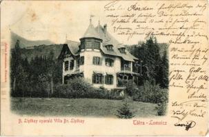 1905 Tátralomnic, Tatranska Lomnica; Báró Lipthay nyaraló. Julius Kuszmann kiadása / villa (EK)