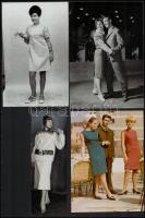 Divatfotók az 1960-as és 1970-es évekből, 13 db vintage fotó, 9x12 cm és 24x18 cm között