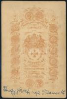 cca 1878 Rupprecht Mihály műtermében készült, kabinetfotó méretű, családi fotó, feliratozva, 16,5x11...