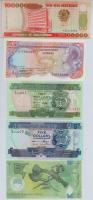 10db-os vegyes bankjegy tétel, közte Seychelle-szigetek, Salamon-szigetek, Jugoszlávia, Mozambik, Le...