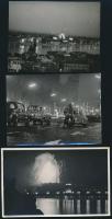 Budapest éjszaka, különféle időpontokban készült felvételek, 10 db vintage fotó (több feliratozva) +...