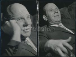 cca 1960 Pécsi Sándor (1922-1972) kétszeres Kossuth-díjas színész, 3 db jelzés nélküli vintage fotó ...