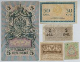 Orosz Birodalom / Szocialista Szövetségi Szovjet Köztársaság / Szovjetunió 9db-os bankjegy tétel T:I...