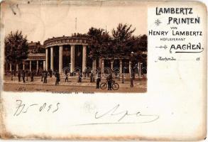 1899 (Vorläufer!) Aachen, Eisenbrunnen, Lambertz Printen von Henry Lambertz Hoflieferant. Advertising litho (tear)