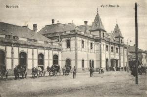 1913 Szolnok, Vasútállomás, fiákerek