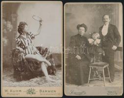 cca 1900 Családi portrék, 6 db keményhátú fotó görlitz-i, budapesti és barmeni műtermekből,