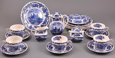 Royal homes of Britain hiányos készlet és süteményes tányérok, összesen:14 db, levonóképes, jelzett, apró kopás nyomokkal