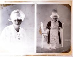 cca 1930-as években készült felvételek az egri Foto-GRÁF műterem hagyatékából, 13 db vintage üveglem...