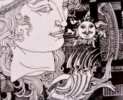 Hollóházi Szász Endre tervezte tányér, matricás, jelzett, apró kopásokkal, d: 20 cm