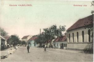 1912 Vajszló, Széchenyi utca, üzlet "Naponta friss kenyér" felirattal