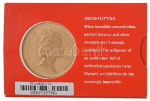 Ausztrália 2000. 5$ Olimpiai érmegyűjtemény - Súlyemelés a sorozat 21. számú darabja, eredeti tokban T:1  Australia 2000. 5 Dollars Olympic Coin Collection - Weightlifting No. 21 of the set, in original case C:UNC