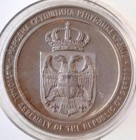 Szerbia DN Szerb Köztársaság Országgyűlése jelzett Ag emlékérem eredeti dísztokban, tanúsítvánnyal (14g/0.925/30mm) T:PP Serbia ND National Assembly of the Republic of Serbia hallmarked Ag commemorative medallion in original case with certificate (14g/0.925/30mm) C:PP