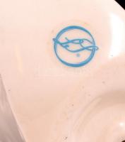 LLadro szívecskés angyal, kézzel festett, jelzett, apró kopás nyomokkal, m: 13,5 cm