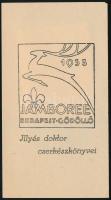 1933 Jelzés nélkül: Cserkész Jamboree Budapest-Gödöllő, Illyés doktor könyvei, klisé, papír, 10x6 cm.