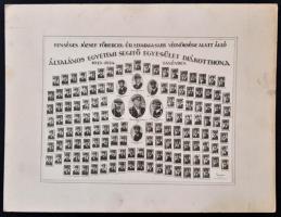 1934 Budapest, Általános Egyetemi Segítő Egyesület Diákotthona, kistabló nevesített portrékkal, 16,5...