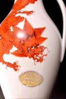 Metzler Ortloff sárkányos váza, kézzel festett, jelzett, apró kopás nyomokkal, m: 18,5 cm