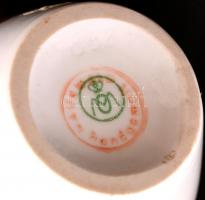 Metzler Ortloff sárkányos váza, kézzel festett, jelzett, apró kopás nyomokkal, m: 18,5 cm