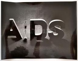 cca 1983 Bárkány Eszter: AIDS, feliratozott, vintage fotóművészeti alkotás, 30x40 cm