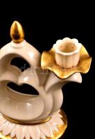 Neutettau kétágú gyertyatartó párban, jelzett, apró kopásnyomokkal, m: 16 cm (2×)