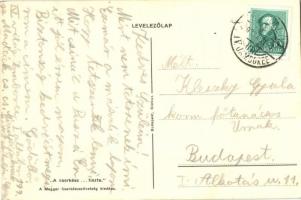 A cserkész tiszta. A Magyar Cserkészszövetség kiadása / Hungarian boy scout art postcard with pig s:...