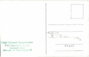 Zamenhof, Polish General cargo ship. Signature of the captain on the backside / Polski Zwiqzek Esper...