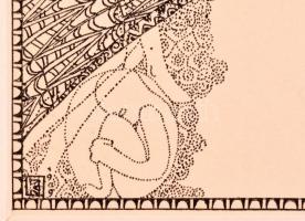 Kozma Lajos (1884-1948):  Cinkográfia, papír, jelzett a cinkográfián, paszpartuban, 19,5×16,5 cm