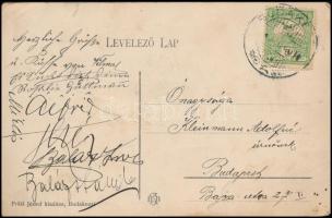 1909 Hajós Alfréd (1878-1955) olimpiai bajnok aláírása képeslapon baráti társaság Budakeszi kirándul...