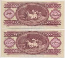 1980. 100Ft (2x) sorszámkövetők T:I