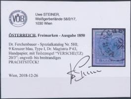 9kr kék HP I Magistris 63 "VERSCHE(TZ)" Certificate: Steiner 9kr blue HP I Magistris 63 &q...