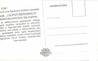 Szab. Liliput-Népdaráló lengő-kalapácsos őrlőgép reklámlapja / Hungarian grinder's advertisemen...