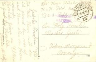 Tábori mise. Üdvözlet Volhynia-ból! / WWI K.u.k. military art postcard, field mess in Wolhynien + K....