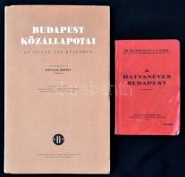 2 db Budapest témájú könyv: Kővágó József: Budapest közállapotai az 1945/46. tél küszöbén. Bp., 1946, Budapest Irodalmi, Művészeti és Tudományos Intézet. Papírkötésben, jó állapotban.; Illyefalvi I. Lajos: A hatvanéves Budapest. Bp., 1933, KSH. Vászonkötésben, jó állapotban.