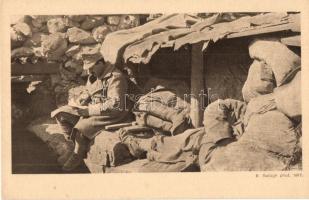Lövészárok a Mte. S. Michelen. Isonzofonds Feldpost 515. Ser. I. / WWI K.u.k. military, trench on Monte San Michele