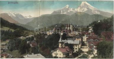 Berchtesgaden. 3-tiled panoramacard (torn at fold)
