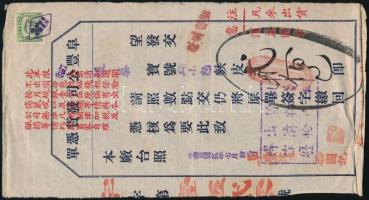 Kína 29 db okmánybélyeges okmány a 30-as 40-es évekből