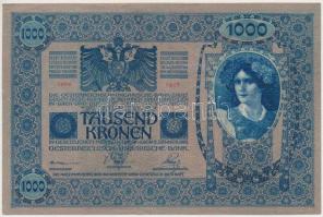 1902. 1000K piros "Deutschösterreich" felülbélyegzéssel, mindkét oldala német T:II