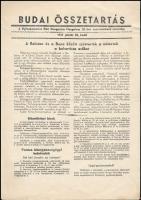 1945 Budai összetartás, a Nyilaskeresztes Párt Hungarista Mozgalom XI. ker. szervezetének értesítője