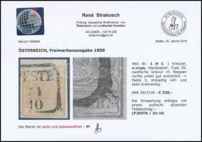 1kr narancs HP III "(P)ESTH" Certificate: Strakosch 1kr orange HP III "(P)ESTH" ...