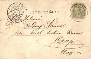 1902 Feketehegy, Merény, Nálepkovo; kápolna, tömeg. Kiadja Matz Gusztáv / chapel, crowd (szakadások ...