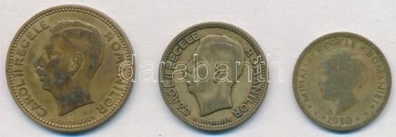 Románia 1930. 5L + 10L + 1930KN 20L Ni-sárgaréz T:2- Romania 1930. 5 Lei + 10 Lei + 1930KN 20 Lei Ni-Brass C:VF