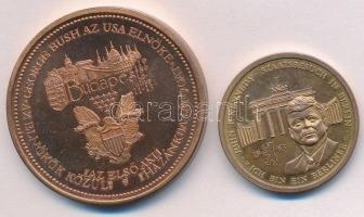 Bozó Gyula (1913-2004) 1989. "George Bush látogatása Magyarországon" Br emlékérem (42,5mm)...