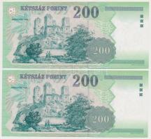 1998. 200Ft "FB" (2x) sorszámkövetők T:II